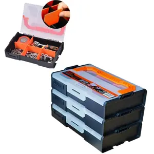 Small Parts Stackable Organizer Case Electronic Component Storage Divided Box Workshop Easy Transport Nonslip Tool Storage Box