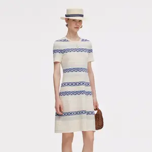 Multicolored Jacquard Women Knit Mini Dress