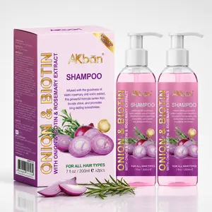 AKban Onion & Biotin Fragrance Shampoo Set (200ml×2) - Anti-Hair Loss Haircare Kit for Shiny, Soft Hair Cleansing