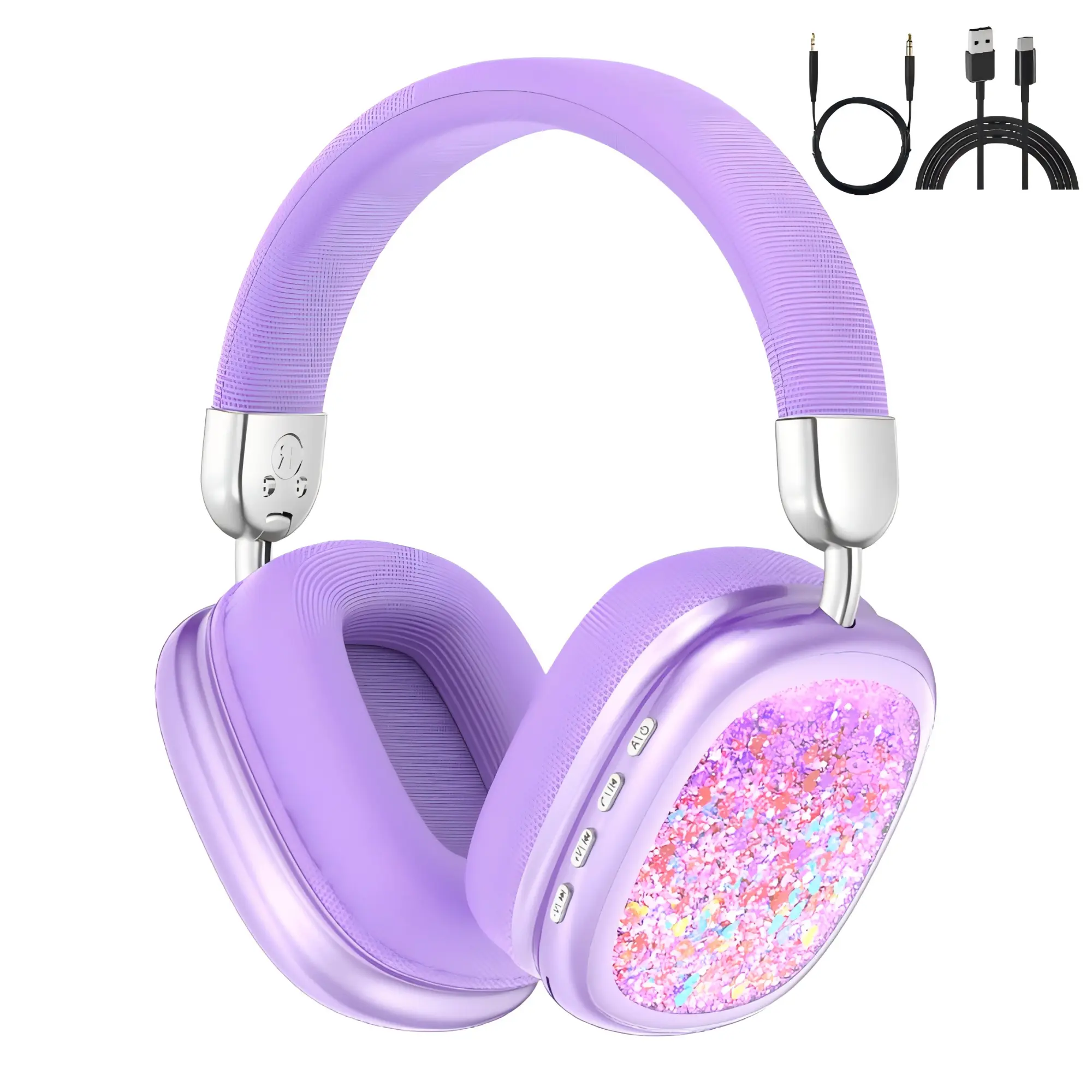 High Quality Over Ear Wireless BT Headset - Folding Quicksand Design, Bluetooth 5.3 Low Latency Audio, Cable Management, Manufacturer Warranty for Phones, Game Consoles