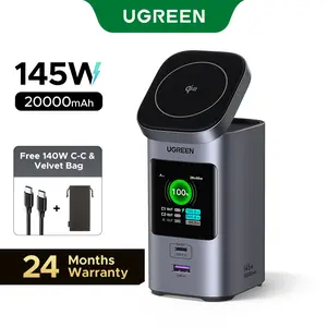 UGREEN Nexode Power Bank 20000mAh 145W PD 3.0 Portable Charger 72Wh Qi2 Certified 15W Wireless Fast Charging Magsafe Battery Pack 2C1A with TFT Display for iPhone 17/16 Series/MacBook/iPad,TikTokShopSpringGlowUp,Greenish