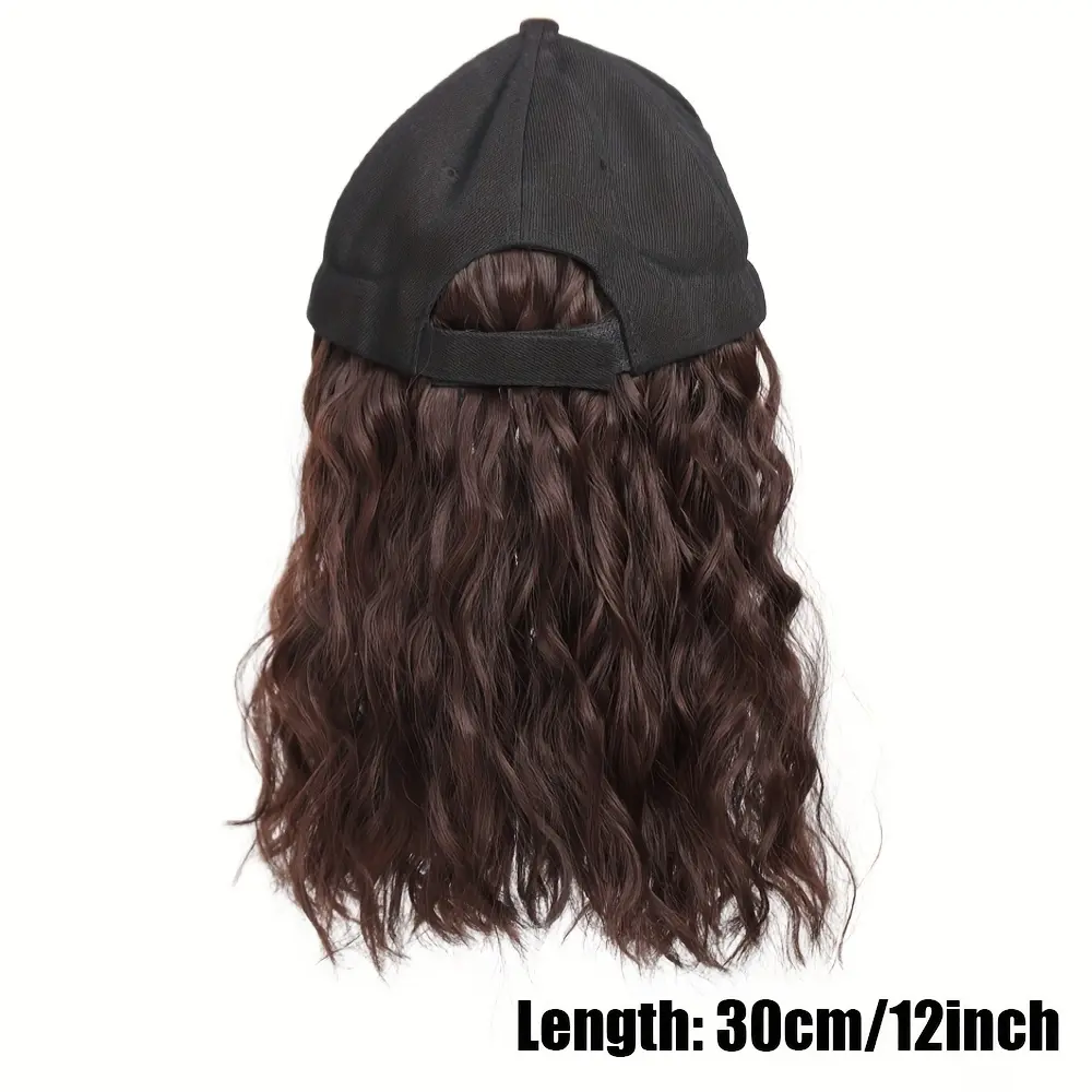 NEW Baseball Cap with Hair Extensions Short Wave Synthetic baseball Cap Wig Amazon.com : Hat Wigs for Women Baseball Cap with Hair  main image 2