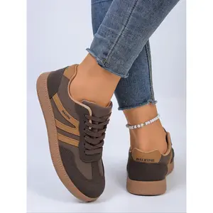 Women's All-Season Low Top Sneakers, Fashionable Lacing Design, Colorblock Sporty Shoes, Casual Comfort Walking Shoes, Trendy Walking Sneaker for Women and Girls