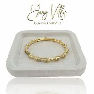Bamboo Bangle Open Size Gold Plated  Fashion Accessory for Stylish Wearers Devoluciones Gratuitas 14k Gold Plated 54mm