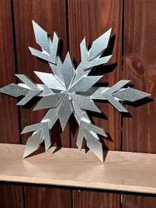 Handcrafted Wooden Snowflake – 16" x 16" x 2" - Solid Color