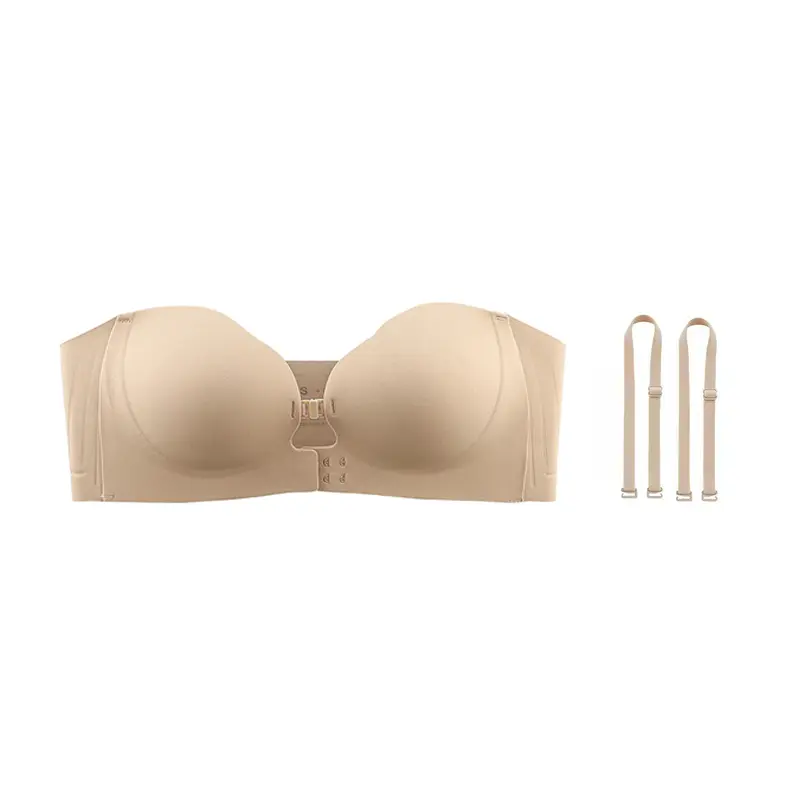 Straps for women’s strapless front-fastening bras; push-up bras; padded with extra cup volume; non-slip and stay-in-place; seamless; comfortable; tube-style gel bras; A/B/C cup sizes