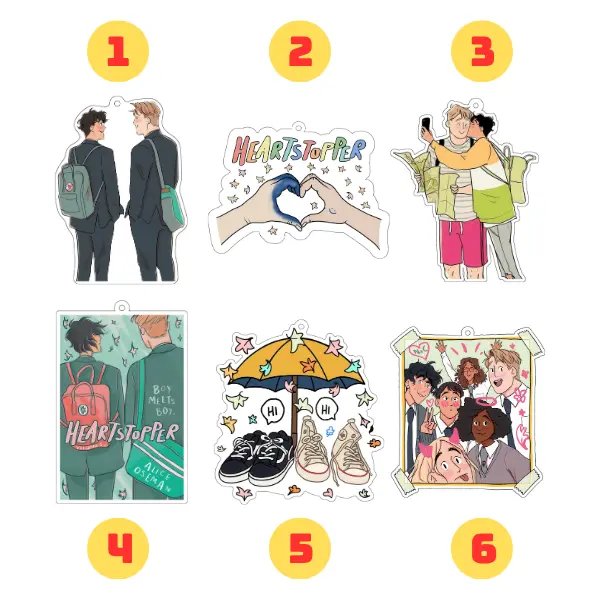 HeartStopper Keychains, Couple Nick & Charlie Keychain, HeartStopper Movie/Comic Books Fan Gift, Funny Comedy Duo Decor, Romantic Ornament Gifts For Couple