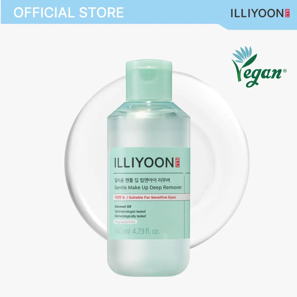 [ILLIYOON] Gentle Make Up Deep Remover | Waterproof Makeup Remover, Gentle on Sensitive Eyes & Lips, Ophthalmologist-Tested, Effective Cleansing, Coconut Oil, AHA & BHA, 4.73 fl. oz. (140ml)