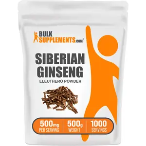BulkSupplements Eleuthero Powder (Siberian Ginseng) - Natural Antioxidants - Edible - Eleuthero Root - 500g - 500mg per Serving