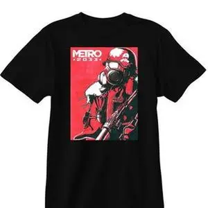 Metro 2033 t-shirt. Black color, unisex S-2XL tee shirt