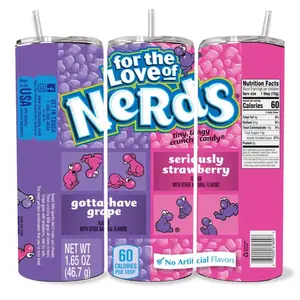 Nerds 20  oz Tumbler - BPA Free, stainless steel, Leak proof, durable, with clear lids