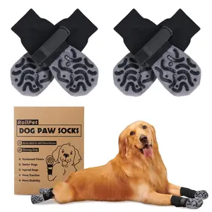Grippy Non-Slip Dog Socks to Prevent Licking Paws - Strong Traction for Hardwood Floors, Senior Dogs, Paw Protector, Prevent Scratching, Thick Anti Slip Dog Socks