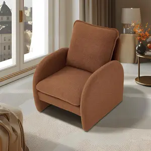 VASONEY Armed Chair, Modern Cloud Couch Fluffy Armchair 28.5 X 29.9"Comfy Sherpa Lamb Fabric, Accent Chairs Upholstered Living Room Chair Single Sofa Chair for Bedroom, Office, Apartment and Living Room