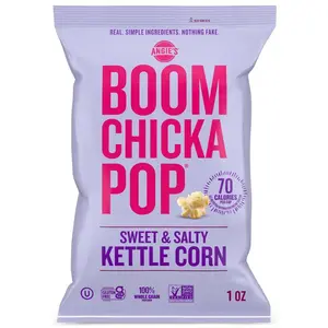 Angie’s BOOMCHICKAPOP Sweet & Salty Kettle Corn Popcorn (1 Count, 1 oz Bag) Snack Tasty Popcorn Crunchy