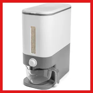 U-miss 25 Lbs Rice Dispenser, Large Grain Container Storage with Lid Rectangle Measuring Cylinder Moisture Proof Household Cereal Dispenser Bucket for Kitchen Soybean Corn Utensils Plastic