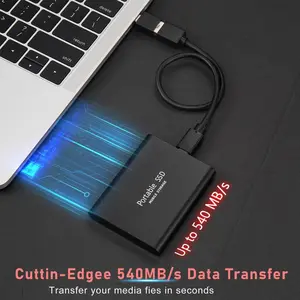 Large Capacity External Hard Drive Quiet Operation Mobile Storage SSD USB3.2 Type-C High Speed Solid Stae Disk For PC MAC