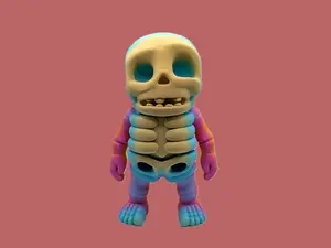 3D Printed Articulating Skeleton Figurine Multiple Color Options