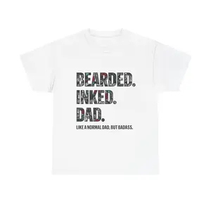 Bearded Inked Dad Shirt  Badass Dad Graphic Tee
