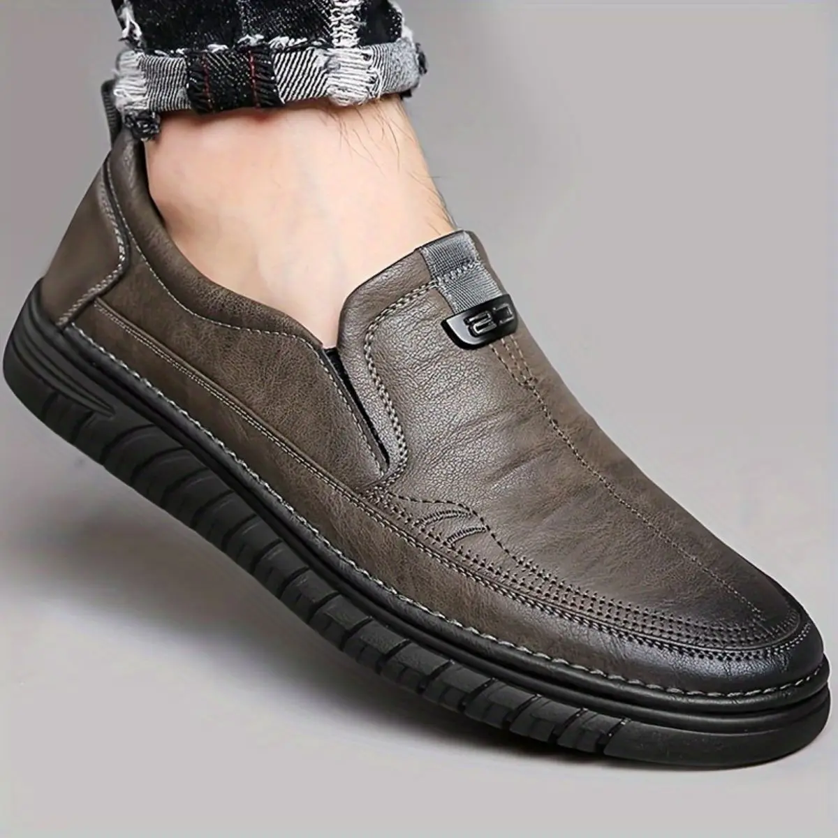 Men's Slip-On Loafers - Soft Sole, Non-Slip Casual Shoes in Brown with Rubber Outsole for Everyday Comfort, Everyday Shoes | Comfortable Wear | Upper, Dressy Shoes