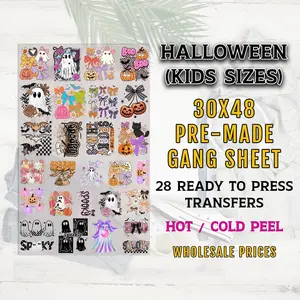 Halloween Kids DTF Transfers, Halloween Premade Ready To Press Transfers for T-Shirts, Spooky Cute Ghosts, Witches DTF, Spooky Dtf Prints