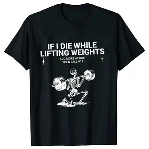 Gym Workout T-Shirts For Men Clothing Funny Weightlifting Tshirts Short Sleeve Tops Clothes Fitness Exercise Tee Shirts Homme
