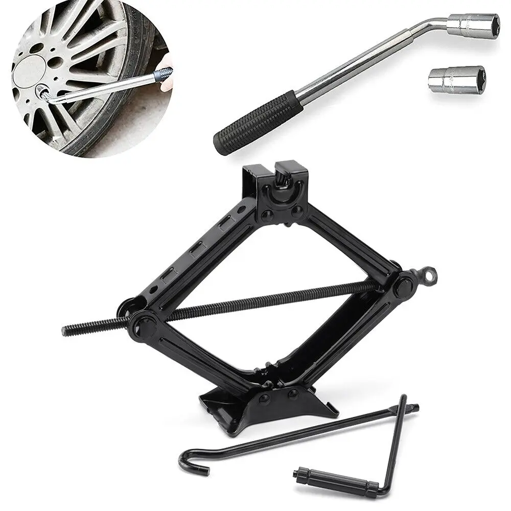 2 Ton Scissor Jack & Garage Tire Wheel Lug Handle Crank / Wrench Tool USA For Car SUV Tire Iron Black Friday Disassembly Tool repair, Wheel Service Tools, Automotive Maintenance Tools