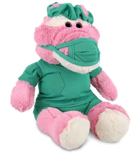 DOLLIBU Super-Soft Polyester Medical-Themed Stuffed Pink Alligator - Doctor Dress Design, Suitable for Ages 0+