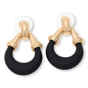 MarlaWynne Brass and Resin Open Teardrop Doorknocker Earrings