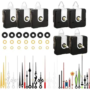7 count High Torque Quartz Clock Movement Mechanism Replacement Clock Kit with 10 Different Pairs of Hands Clock for DIY Handicrafts Repair Clock  Shaft Lengths 12mm 15.5mm 21.5mm