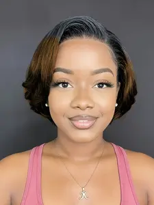 13X4 Lace Wigs Human Hair Pixie Cut Wig  8inch Short Straight Bob Wigs for  Women