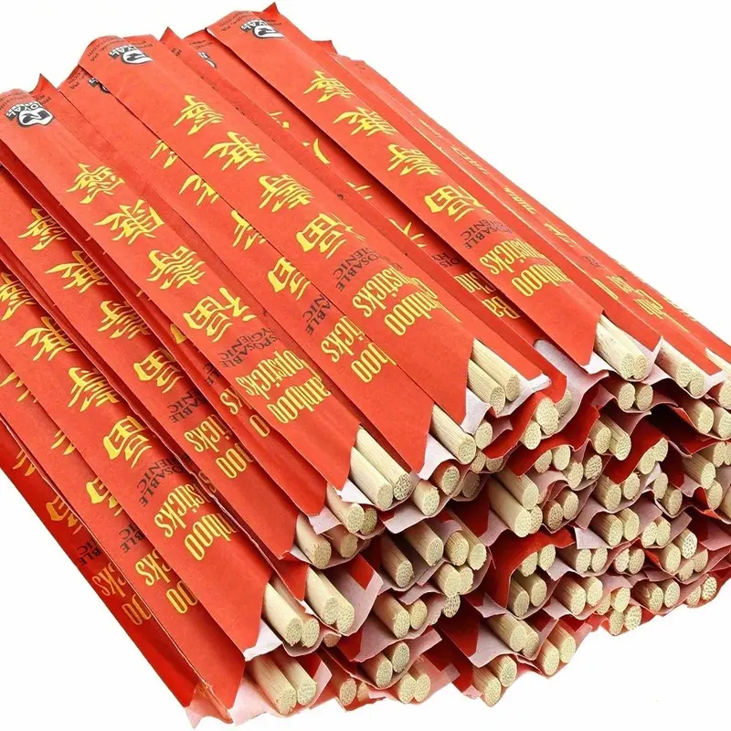 9-Inch Telescopic Disposable Bamboo Chopsticks, UV Treated, 50 Pairs Per Pack, for Eating, Bamboo Material, Brown Color, Kitchen Bamboo Chopsticks, Cute Set of Chopsticks Suitable for Beginners, with Box, for Home Dining, Food Utensils