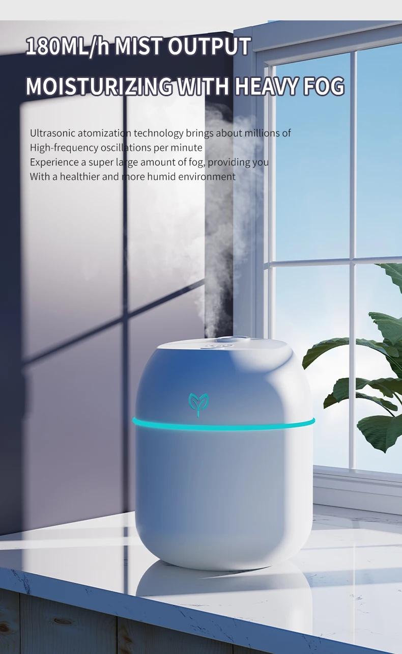 220ml Compact Shape Cooling Mist Humidifier - Corded USB A Plug, Flexible Portable, Adult Unisex Aromatherapy Sleep Aid, Essential Oil Diffuser, No-Battery Required, 6H Continuous Mode, Effective Mist Atomizer for Indoor Use (Home Supplies, Party Gift), C