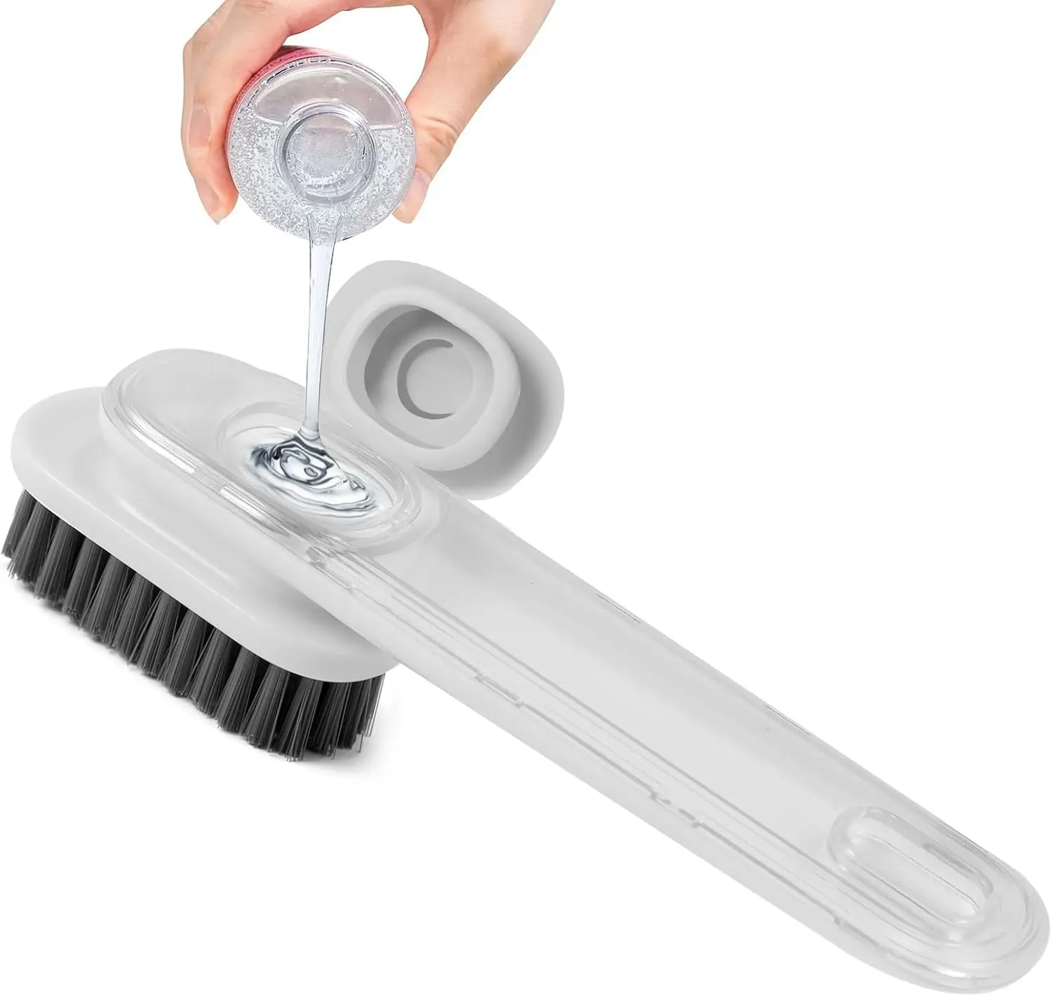 Multi-Purpose Liquid Dispenser Footwear Cleaning Brush - Shoe Brush for Leather, Canvas, Knit Sneakers, Stain Removal on Clothes - Ideal for Household & Outdoor Use Tactical Parent