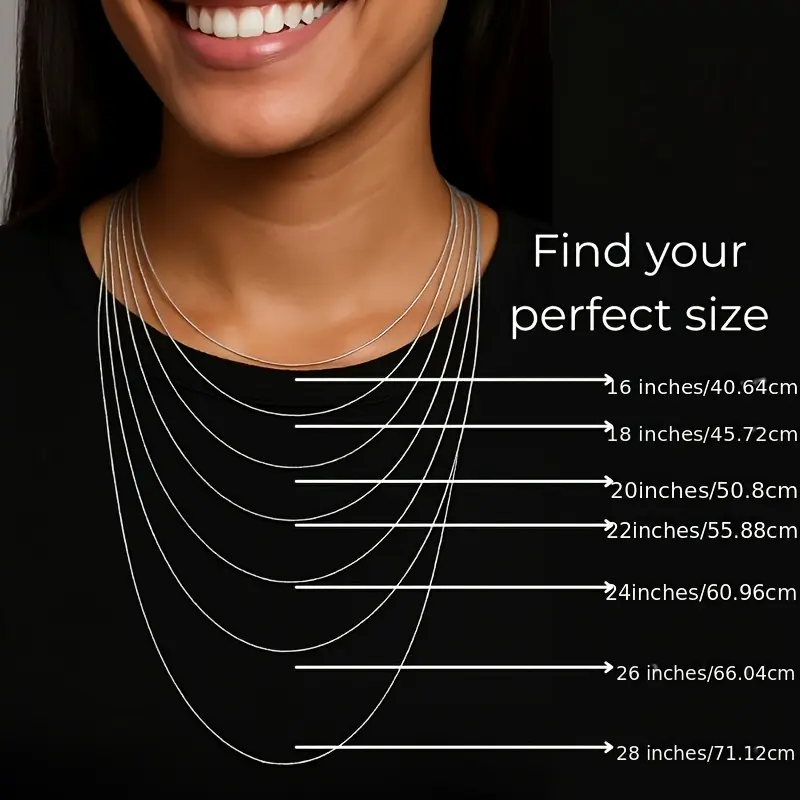 Women's Female Elegant 925 Sterling Silver Multi-Size Box Chain Necklace - 5 Adjustable Lengths (16-24 in), Super Bright, Antioxidant Safe, Ideal for Daily Wear or Christmas Gifting