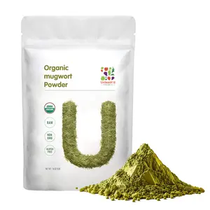 Organic Mugwort Powder 16 oz Unleash'd Organic 100 % Pure and Organic Green Superfood Promotes Qi