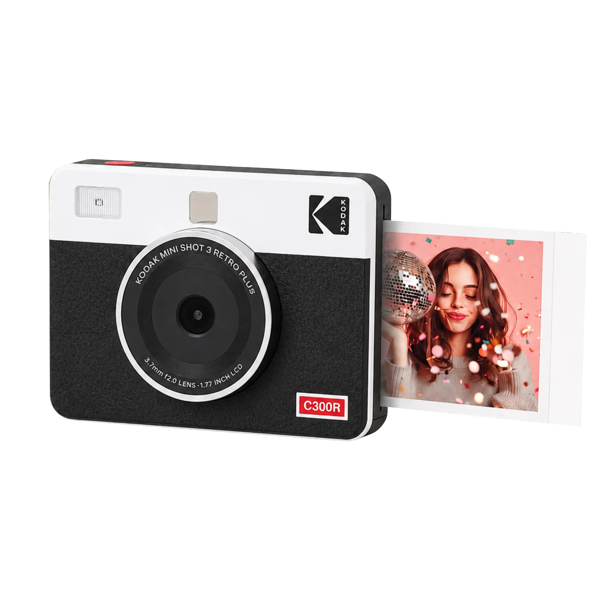 Kodak Mini Shot 3 Retro 4PASS 2-in-1 Instant Digital Camera and Photo Printer (3x3 inches), White