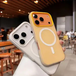 Frosted Colorful 2-in-1 magnetic phone case for iPhone 17 Pro Max Air 16 pro max Soft Tpu Casing Lens Protection Shockproof Cover