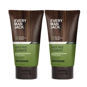 Every Man Jack Daily Face Wash for Men - Gently Cleanse, Moisturize, and Revive Dry, Tired Skin with Hyaluronic Acid and Niacinamide - 5 oz Men's Face Wash (2 Pack)