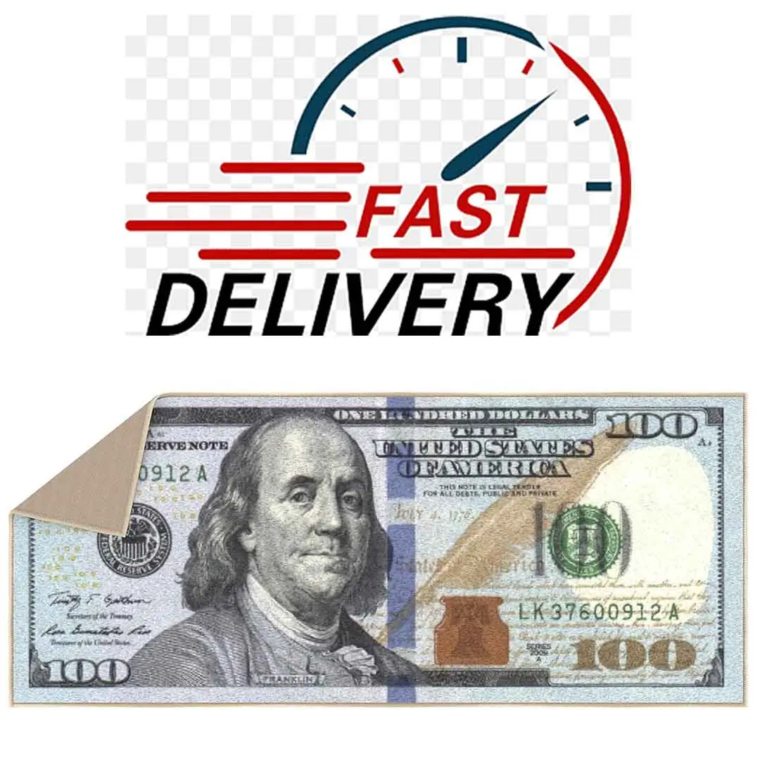 100 Dollar Bill Money Runner Rug 22"x53" Non Slip Home Floor Decor New Carpet