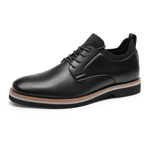 BRUNO MARC Men's Classic Pointed Toe Faux Leather Oxfords - Low-Cut, Flat, Lightweight, Comfortable Mesh Office Commuting Shoes with EVA for Summer Business Style