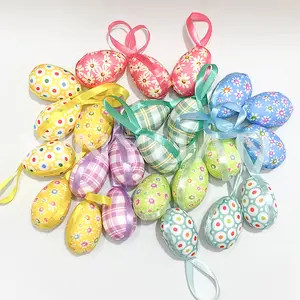 2026 New Assorted Colors Fabric-Wrapped Foam Easter Eggs - Easter Festive Ornaments, Home & Party Decorations, Kids' Toys