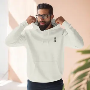 Men's Chess Pawn Hoodie - Vintage Chess Landscape Design, Minimalist Style, Casual Tops, Soft Fabric, Kangaroo Pocket, Layer-Friendly