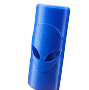 Alien with Color Changing Eyes Bic Lighter Case Blue Plastic Design for Unique Gift