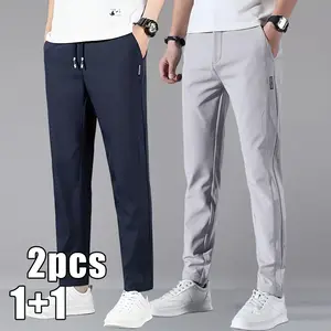 LIFE KEEPS MOVING Men’s Casual 2-Pack Jogging Pants, Lightweight Athletic Pants, Sportswear, Plus Size Men’s Pants for Exercise, Running, Gym, Suitable for Spring/Summer