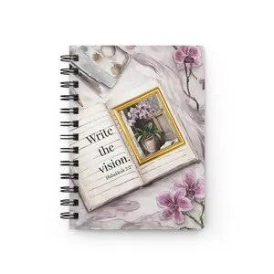 Orchid 'Write the Vision' Spiral Journal — Inspirational Christian Notebook