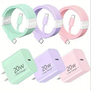 For iPhone 17 Charger,20W Charger Fast Charging USB C Block Wall Adapter with 10 Ft Type C Cable for iPhone 16/16 Plus/16 Pro/16 Pro Max/iPhone 15/15 Pro Max/iPad Pro/Samsung, Etc