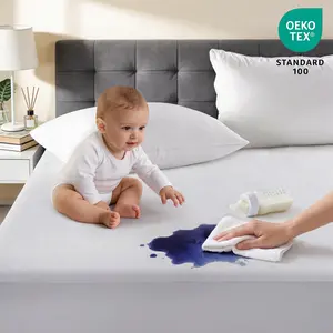 【mothersdaygift】 Waterproof Mattress Protector Twin XL Size, 100% Waterproof Breathable Noiseless Mattress Cover with Deep Pocket for 6-18 inches Mattress, Machine Washable & Vinyle-Free (White) topper