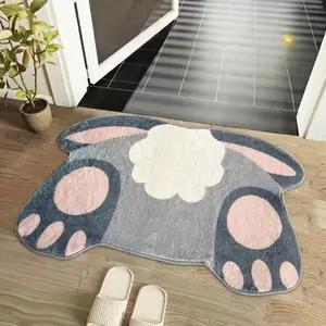 Cute Rabbit Pattern Carpet, 1 Count Non-slip Soft Floor Mat, Decorative Area Rug for Home Living Room Bedroom, Vanity Decor Accessories
