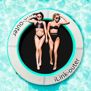 Round Floating Ring Inflatable Floating Water Hammock Round Floating Ring for Lakes Inflatable Raft Platform for Pool and Lake