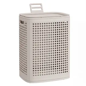 【Deals For You】SONGMICS Laundry Hamper with Lid, Plastic Laundry Basket, 19.8 Gallons (75 L), Slim Storage Basket, for Bathroom, Bedroom